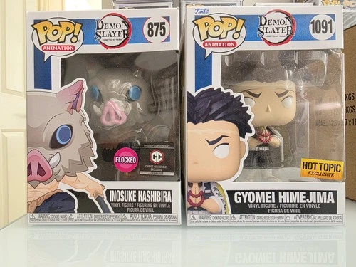 Funko Pop! Demon Slayer Insosuke Flocked and Gyomei Exclusives