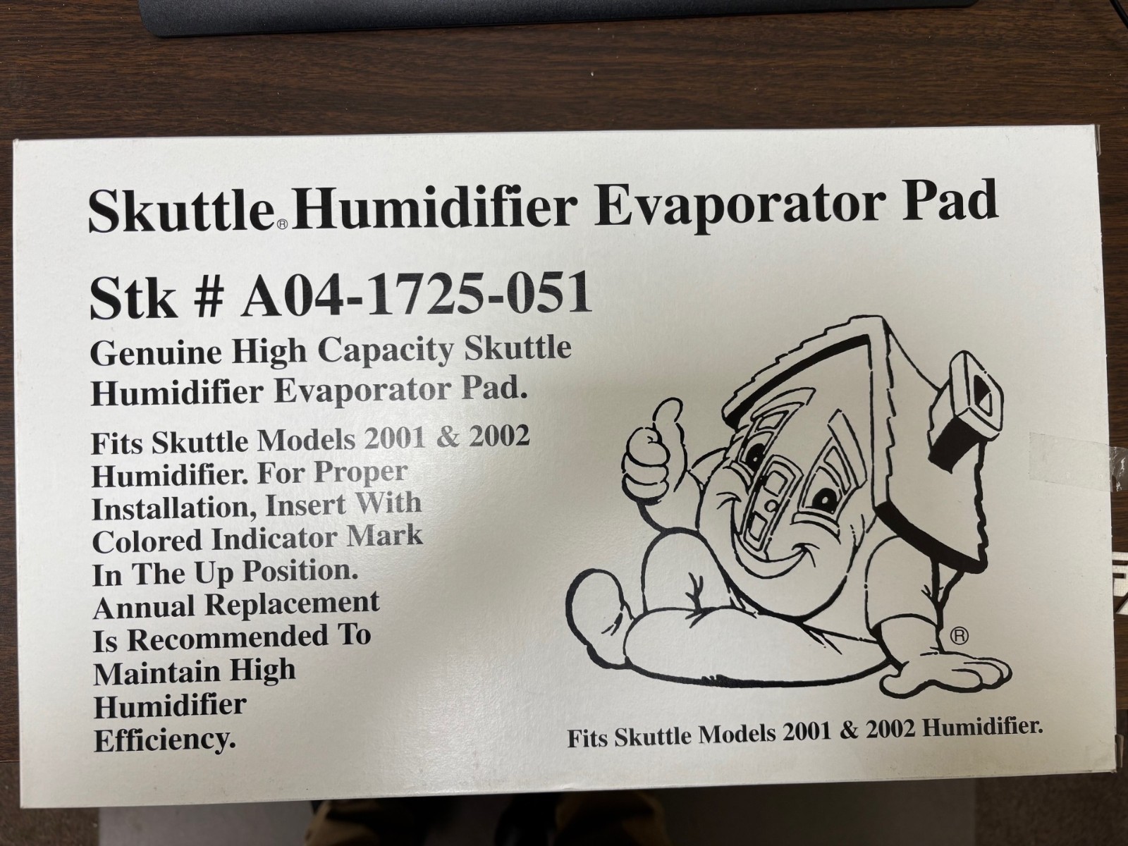 Evaporator Pad Part # A04-1725-051 - Filter For Skuttle