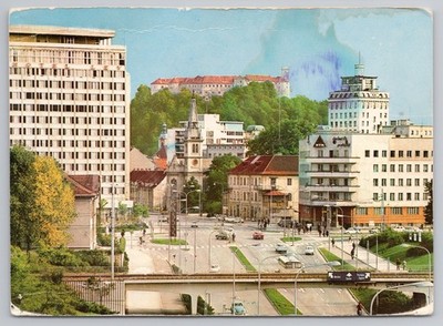 City Center View in Ljubljana Slovenia c1970 Postcard