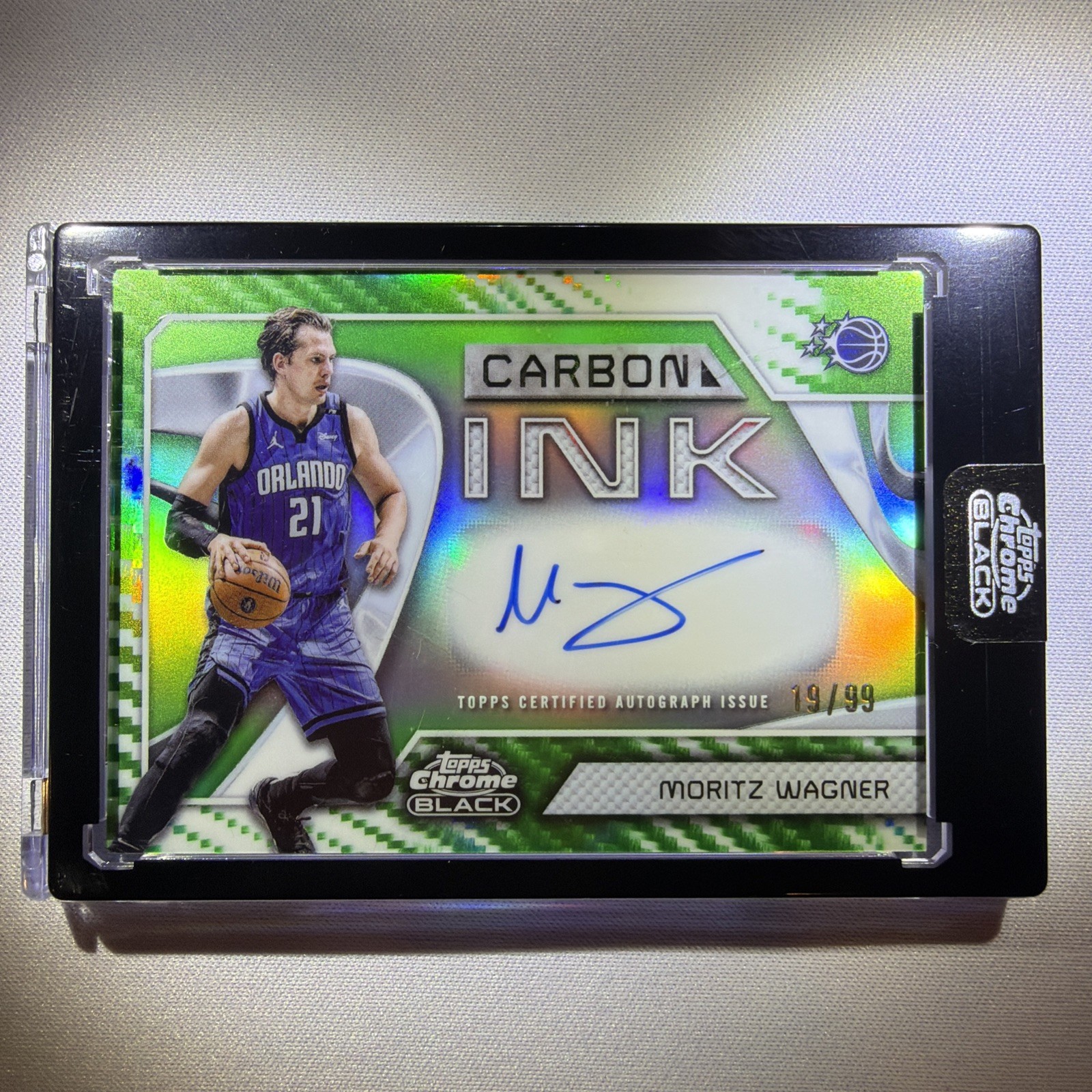 2026 Topps Chrome Black Moritz Wagner Carbon Ink Auto Green /99 #CI-MW Magic
