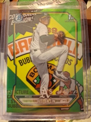 2026 Bowman Chrome Wei-En Lin 1st Bowman Packfractor /89 Athletics RC Prospect