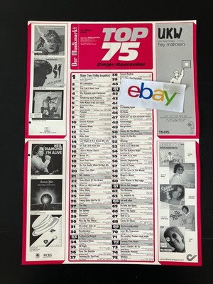 MUSIKMARKT CHARTS PLAKAT vom 21.3.1983 mit UKW Neil Diamond FAITHFULL Supertramp