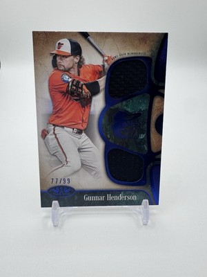 2026 Topps Tier One Gunnar Henderson Game Used Dual Relic Blue Foil /99 Oriole