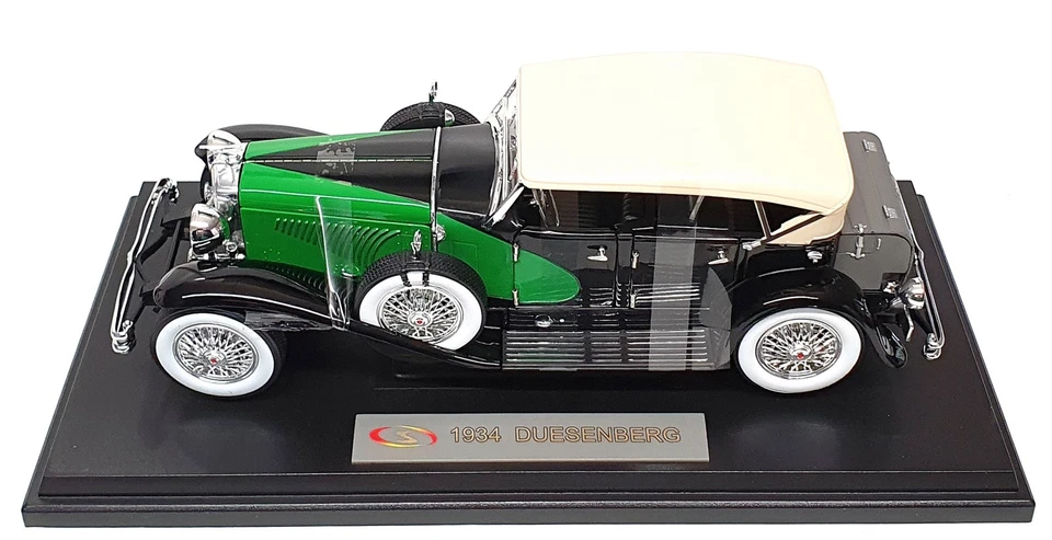 Signature Models 1/18 Scale 18110 - 1934 Duesenberg - Black/Green - Image 4 of 4