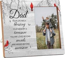 Father Memorial Picture Frame - In Loving Memory of Dad - Wooden Sympathy Gift f