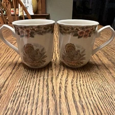 2 MYOTT Factory Archive Illustration QUEENS THANKSGIVING TURKEY MUG Churchill