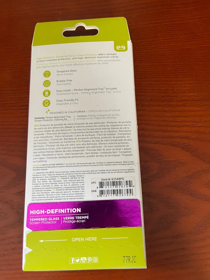 Puregear iPhone 7/6s/6 钢化玻璃屏幕保护膜 — 第 2/4 张图片