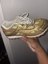 Bottega Veneta Men s Low Top Lace-Up Athletic Sneakers Gold White Brown
