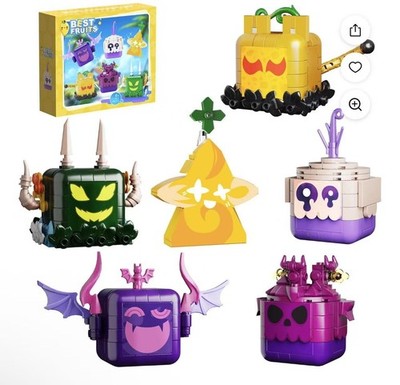 MOC Adventure Game 6-in-1 Bloxs Fruits Building Blocks Set Devil Fruit Desktop O