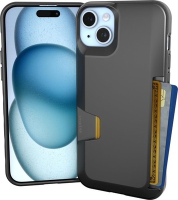 iPhone 15 Plus Wallet Slayer Case Black Tie Affair Shockproof Card Holder Case