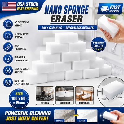 #ad 200Pcs Magic Sponge Eraser Melamine Washing Thick Remover Cleaning Foam Home $3.99