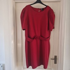 Friends Like These Plus Size 20 Red Dress Belted Jersey Short Sleeve