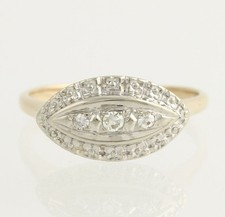 Vintage Ring With 0.16 CT Round Stone Halo Princess Ring 925 Sterling Silver