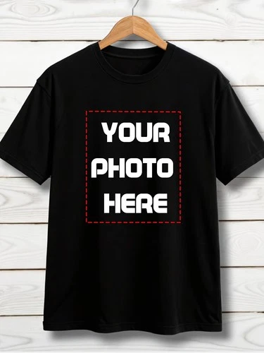 Men Personalized Photo T-Shirt - Custom Your Own Picture/Text/Logo Short Sleeve↔ - product listing photo