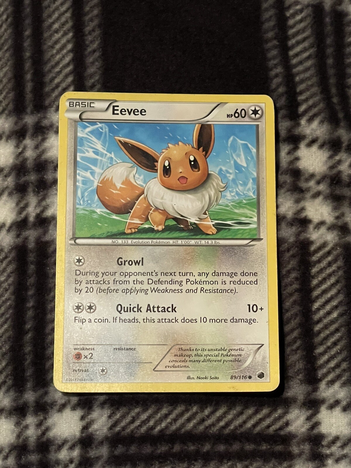 Pokemon TCG Eevee 89/116 BW Plasma Freeze Regular Common Near Mint