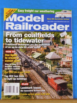 Model Railroader Magazine 2008 May Weather vehicles Lights create sunset glow DC