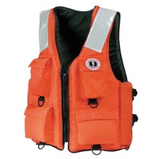 Mustang 4Pocket Work Flotation Life Vest Jacket Orange XXL 2XL USCG Type III PFD