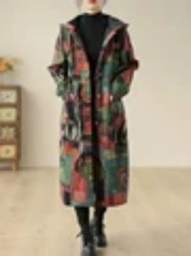 Women Collarless Long Sleeve Single-breasted Ladies New Winter Coat Casual - Picture 13 of 27
