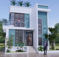 25X30 Small House Plan 7.5x9 Meter 4 Beds 4 Bath Terrace Roof PDF (A4 Hard Copy)