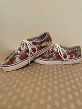 Vans Womens Off the Wall Lace Up Rose Floral Comfort Sneaker Skate Shoes 8721356