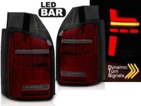 Scheinwerfer Paar FüR Volkswagen T5 Ab 2010 Bis 2015 Full LED BAR DYN Rauchrot
