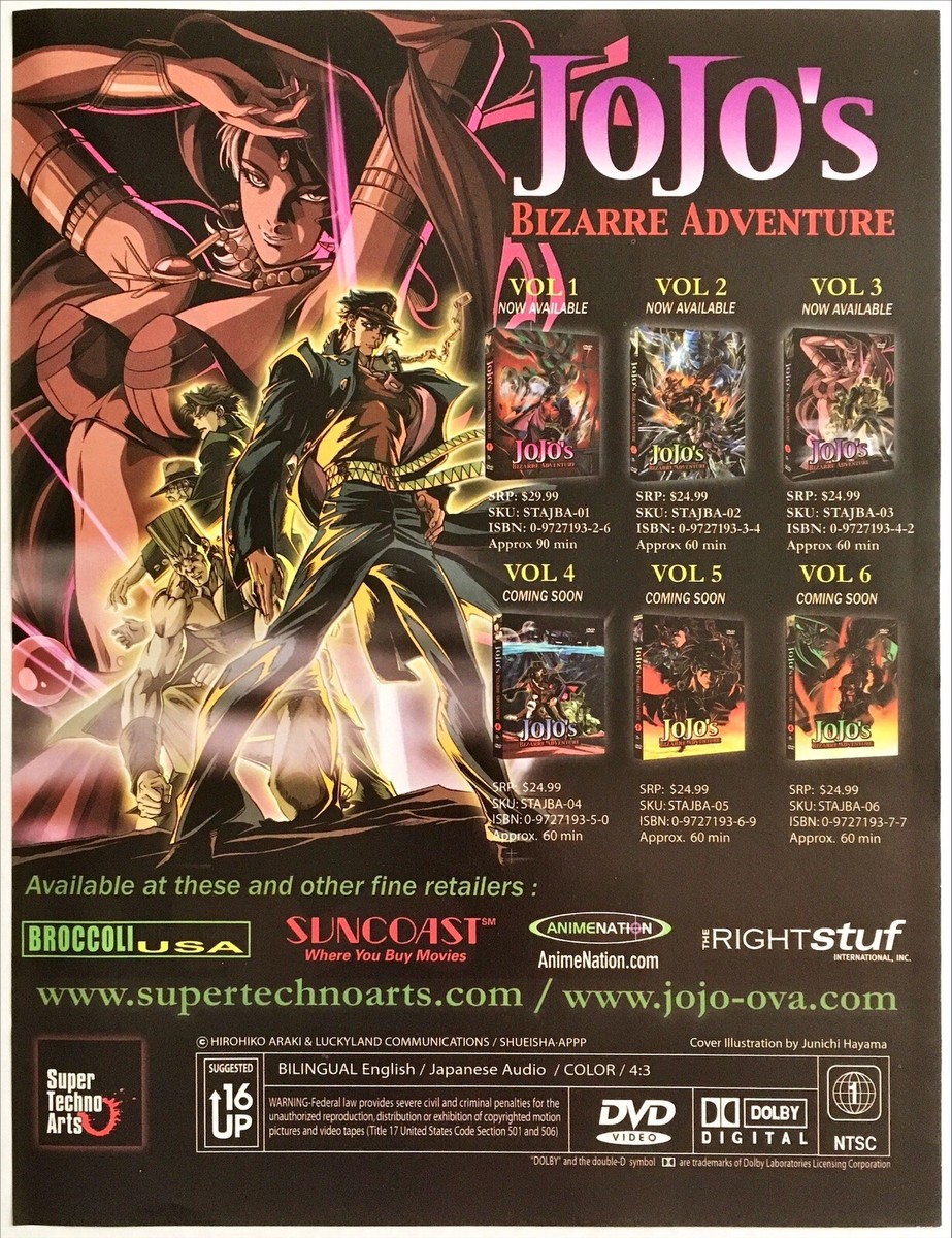 Vintage Print Ad 2003 JoJo's Bizarre Adventure Anime Series