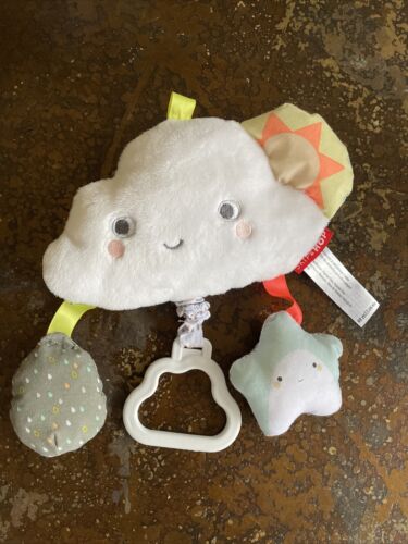 Skip Hop White ~ Gray Multicolor Baby Cloud Rattle - Picture 1 of 3