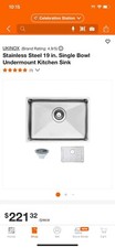 UKINOX Stainless Steel 19 in. Single Bowl Undermount Kitchen Sink