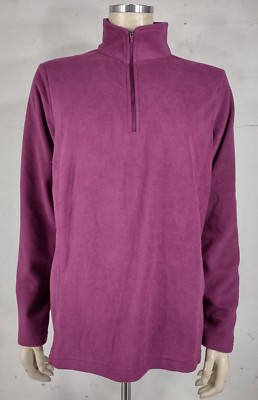 NWT Lands' End purple 1/4 zip pullover fleece pullover sweatshirt ladies Medium