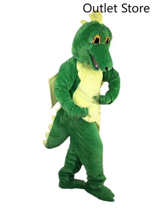 Halloween Cartoon Green Dinosaur Mascot Costume Cosplay FancyDress Carnival Xmas - Image 4 of 4