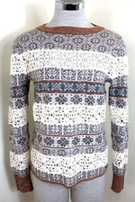 CHANEL Brown Mohair Cashmere Cotton Sweater Sweatershirt Top Small 36 2 4