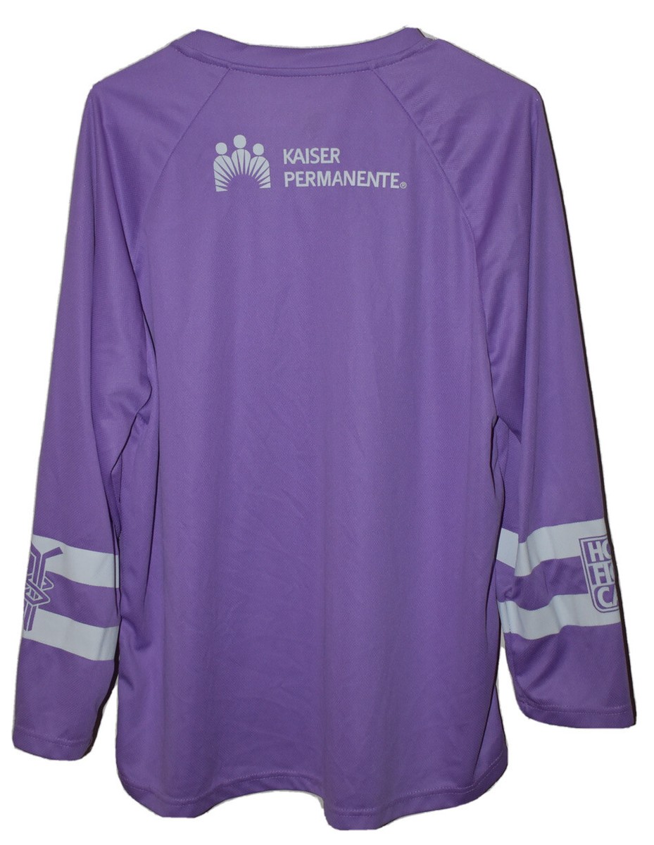 San Jose Sharks Hockeu Fights Cancer Purple Unisex Jersey Size M