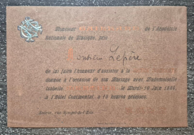 National Academy of Music Invitation Dance Evening Isabelle Mercier 1884