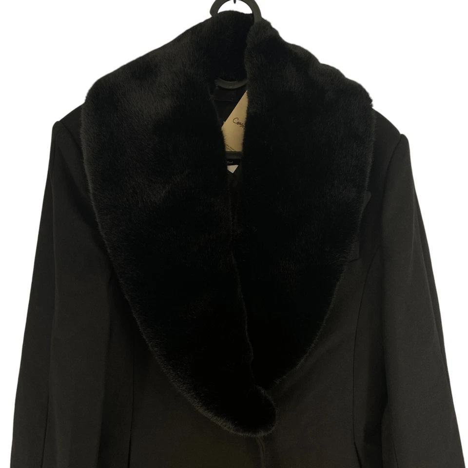 Mango MNG Comprometido Mujeres Abrigo De Mezcla De Lana Negro Talla S - Imagen 2 de 4