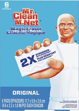 Mr. Clean Magic Eraser Original Cleaning Pads with Durafoam, White, 6 Count