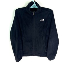 The North Face Womens Full Zip Front Pockets Long Sleeve Hoodie Size M Black