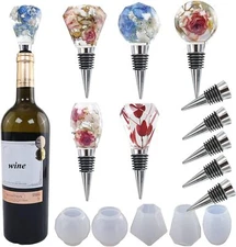 Geometric Spherical Bottle Stopper Resin molds,5Pcs Wine Stopper... 