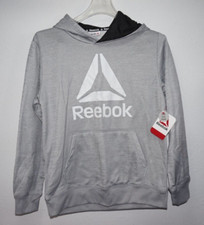 Reebok Sleet Heather Gray Hoodie Hooded Sweatshirt Youth L 12