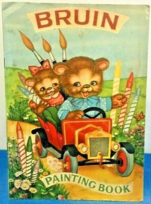 Vintage Bruin Malbuch Kinder schöne Kunst Bären Niederlande 50er Jahre