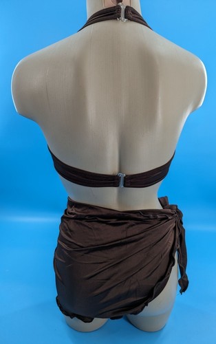 BODYZONE CONVERTIBLES marrón halter top y bufanda falda gogo bailarina - Imagen 3 de 3