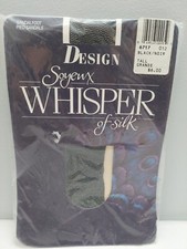 Vintage Pantyhose Whisper Design Color Black Size Tall BWHIS2