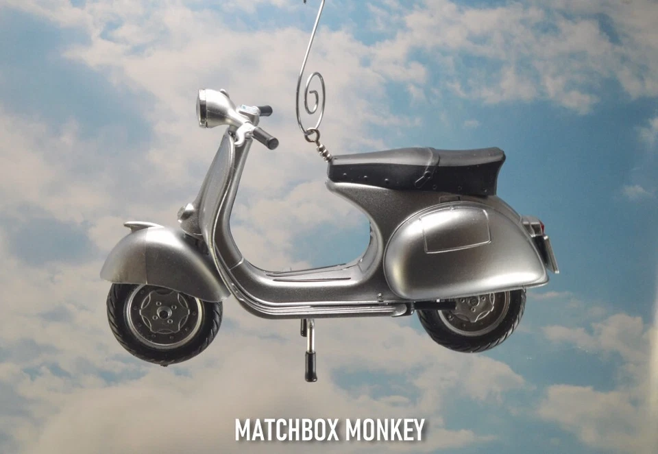 Vespa 150 GS Silver Metallic 1/12 Diecast Motorcycle Custom Christmas Ornament - Image 3 of 4