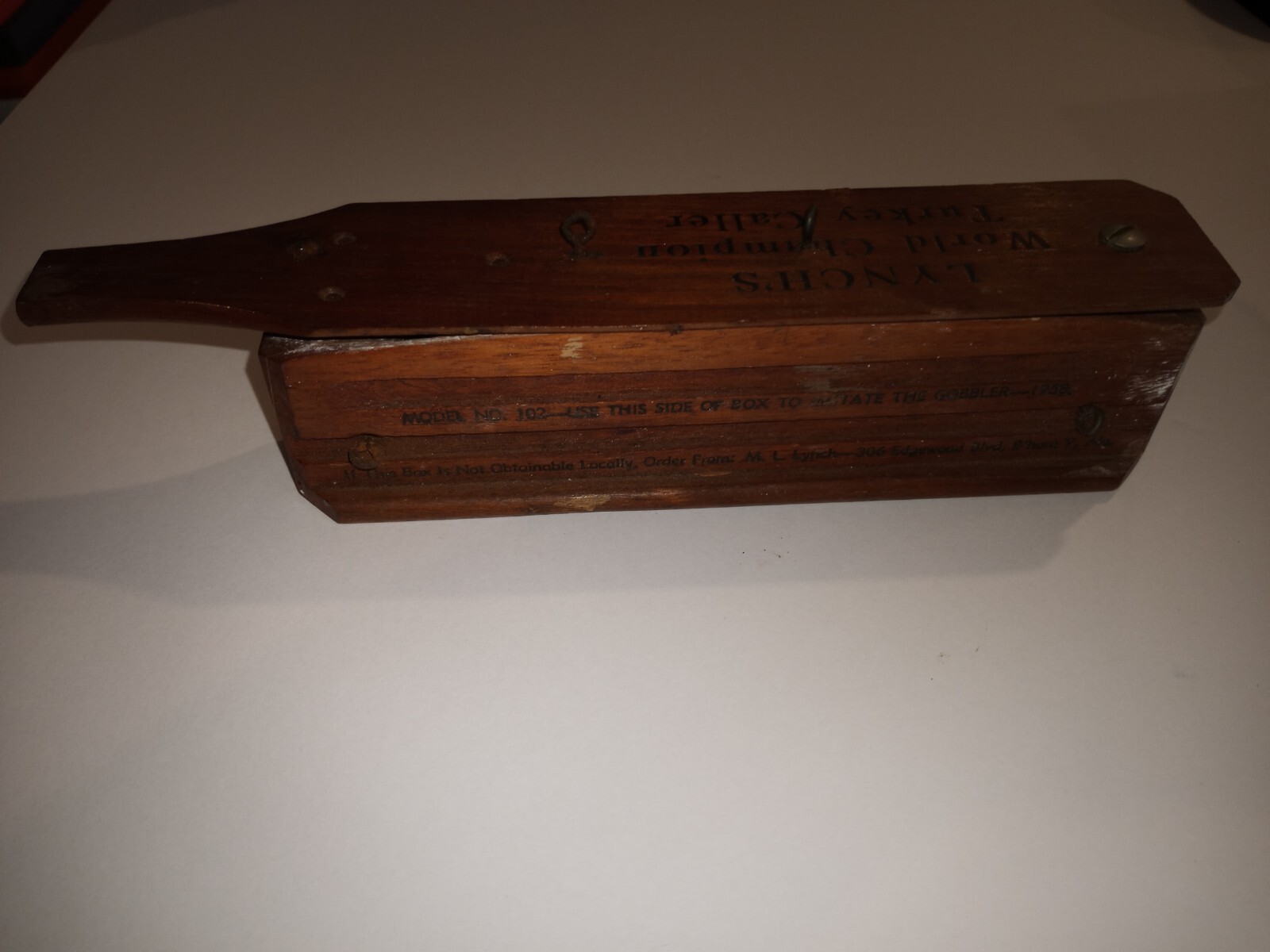 Lynch's World Champion Turkey Call 1958 Birmingham Hen Gobbler Model 102