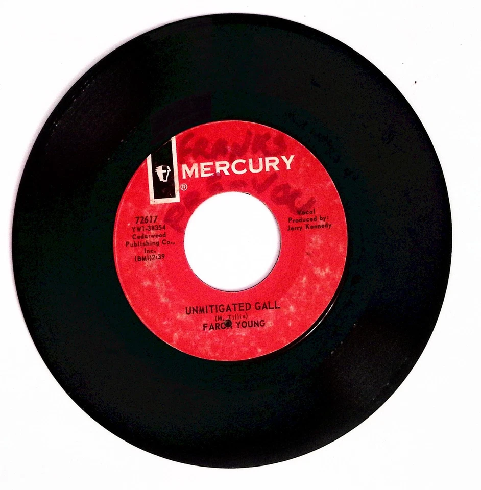 FARON YOUNG SOME OF YOUR MEMORIES/UNMITIGATED GALL MERCURY REC VINYL 45 74-35 Foto 2 de 3