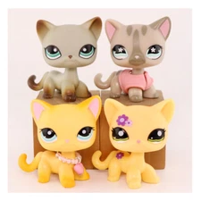 4pcs Pet Shop lps Cat Shorthair Set 339 391 1962 468 with Accessories Cute Toys