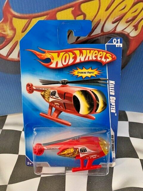 Hot Wheels 2009 HW City Works 1/10 107 Killer Copter RED Helicopter