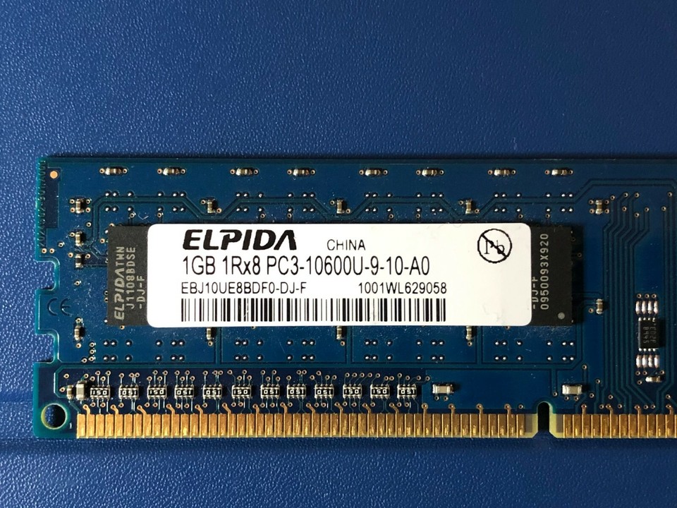 ELPIDA 1GB 1Rx8 PC3-10600U Desktop Ram EBJ10UE8BDF0-DJ-F | eBay