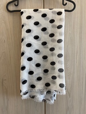 ZARA sciarpa pois bianca e nera foulard stola