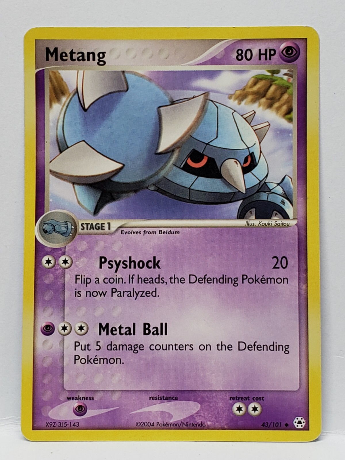 Metang 43/101 EX Hidden Legends Uncommon Nintendo 2004 Pokemon Card VLP