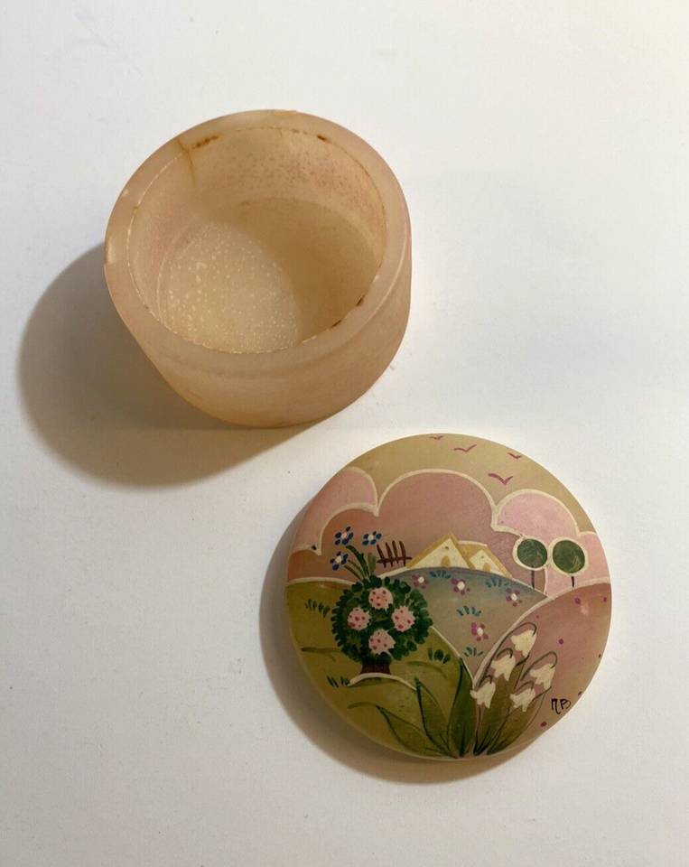 Vintage Alabaster Trinket Box Made in Italy Sold at Marshall Field's